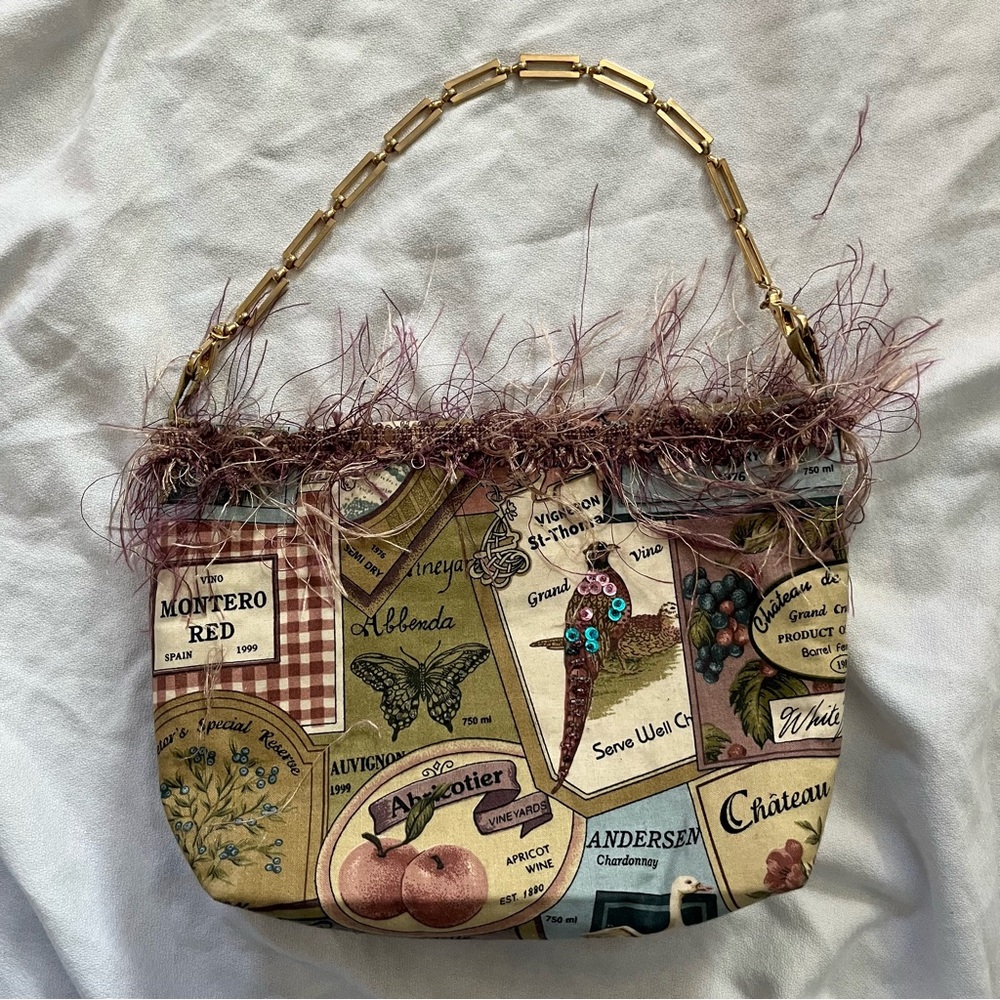 Unique And Eclectic Vineyard Themed Patchwork Style Handbag